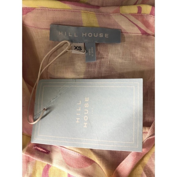 Hill House The Lily Dress Short Sleeves Linen Pink XS NWT - Picture 8 of 11